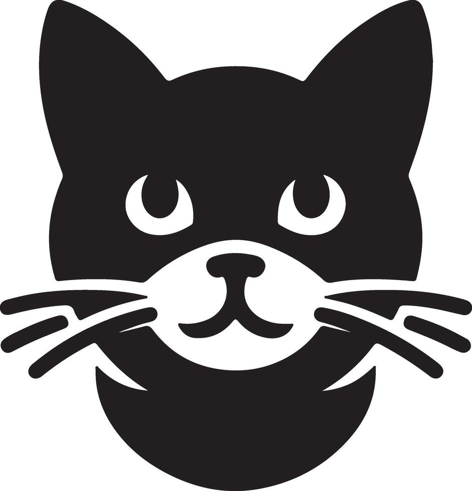 Cat Head Face Silhouette illustration vector