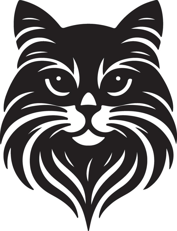 Cat Head Face Silhouette illustration vector