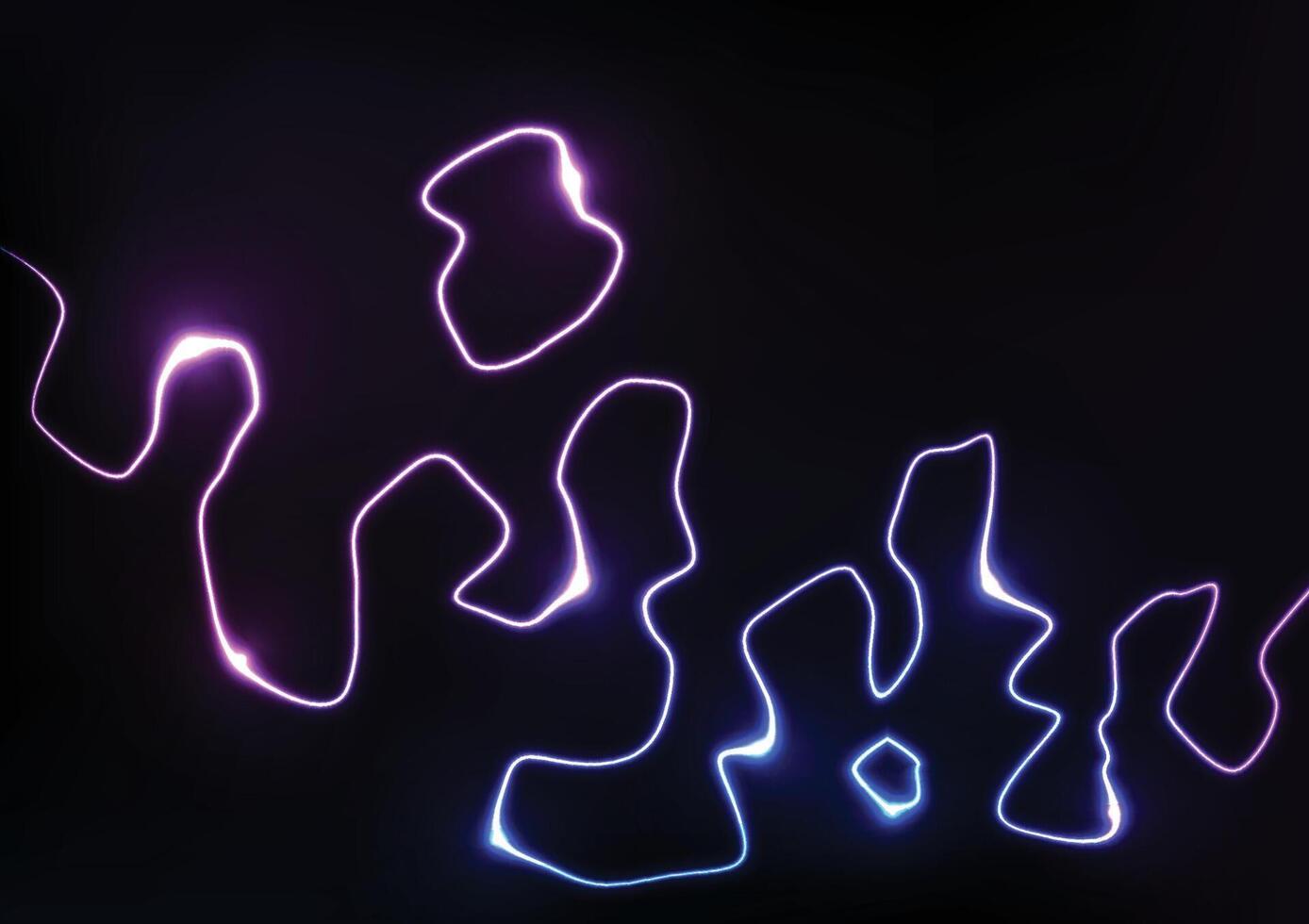 Neon line wave abstract digital dynamic dark background vector