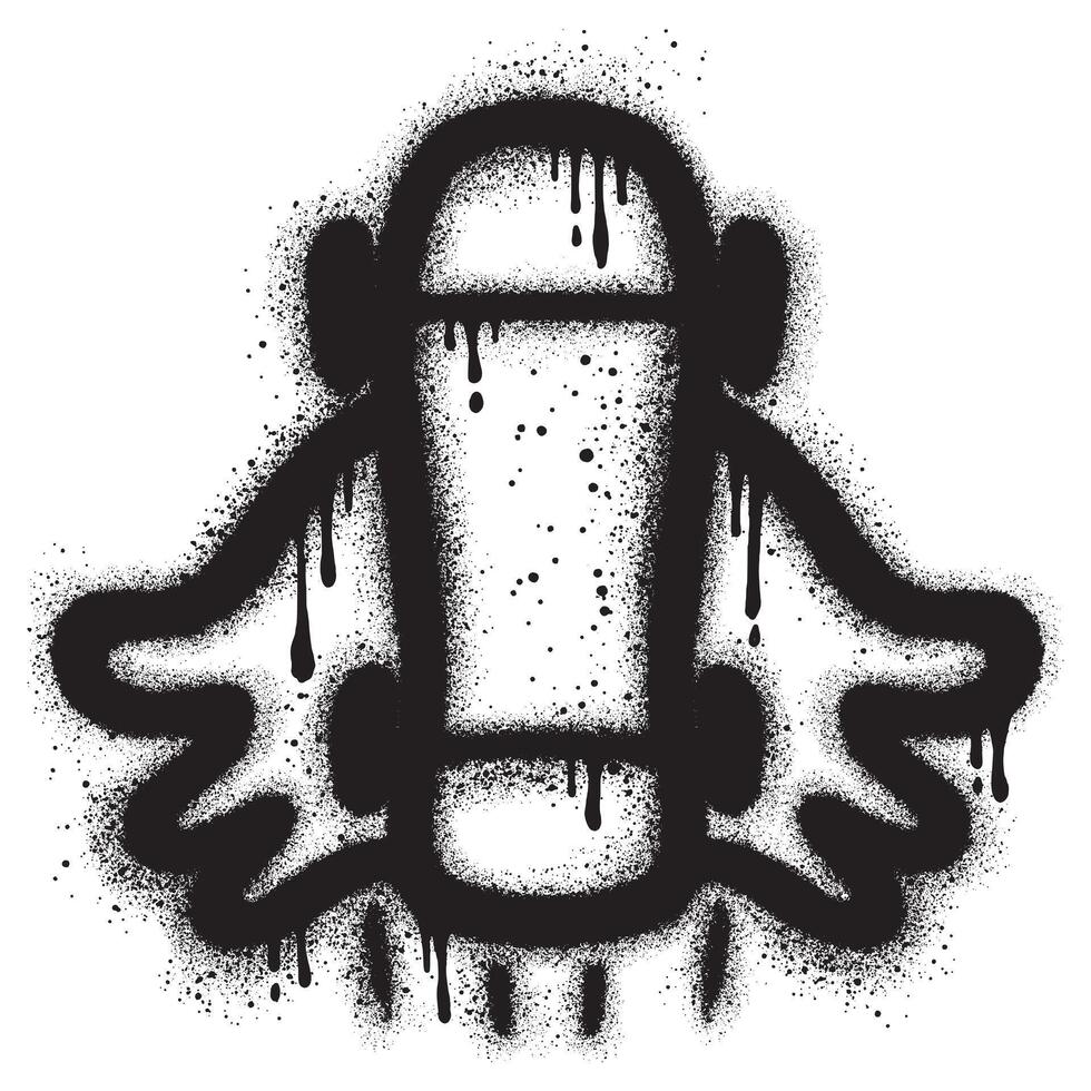Skateboard graffiti sprayed with spray paint isolated on white background. EPS 10. vector