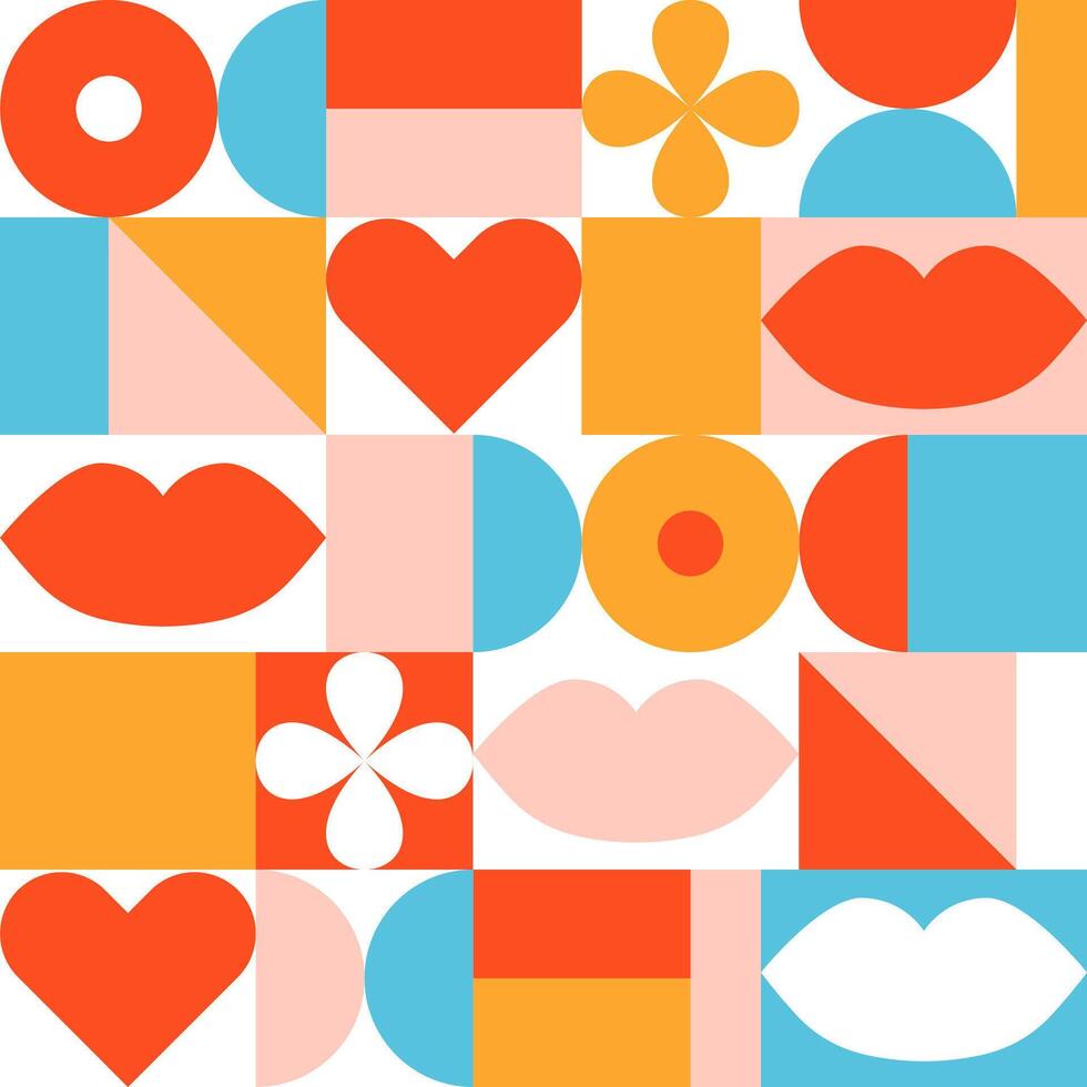 Seamless pattern with trendy geometric shapes vector