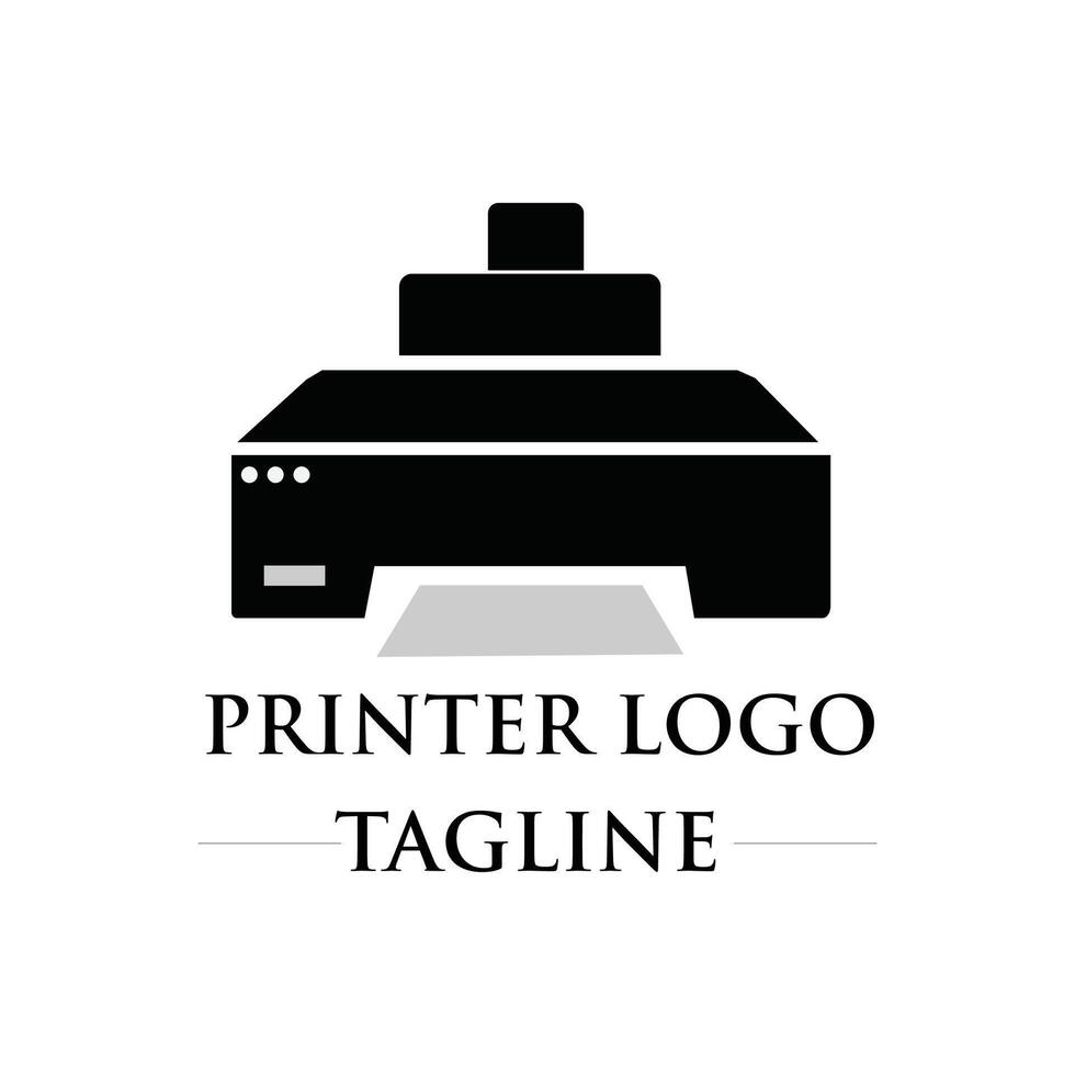 Printer icon logo design template vector