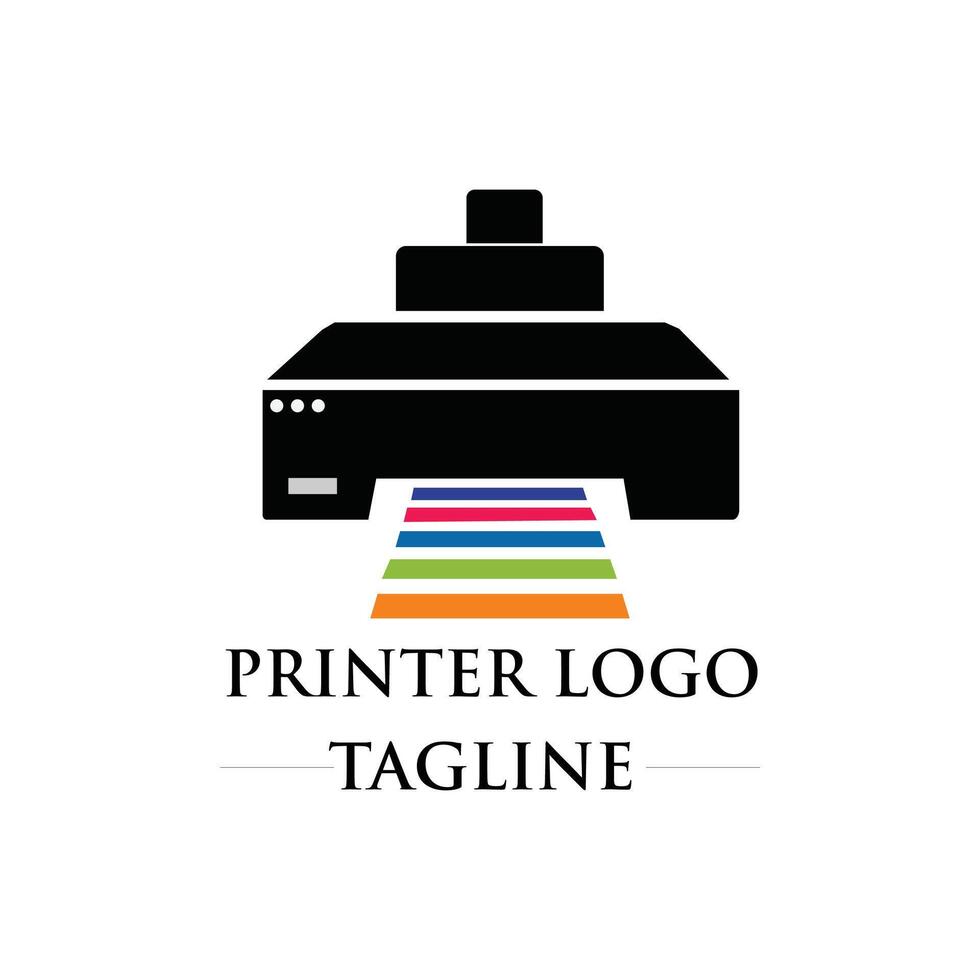 Printer icon logo design template vector