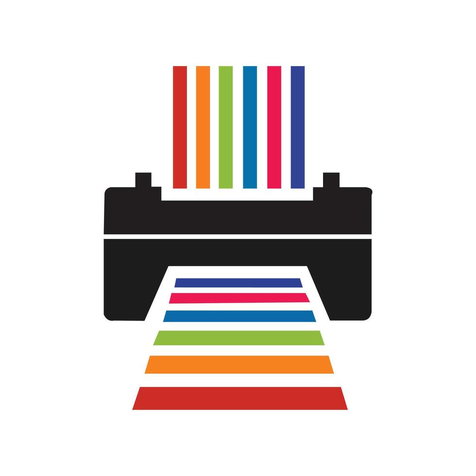 Printer icon logo design template vector