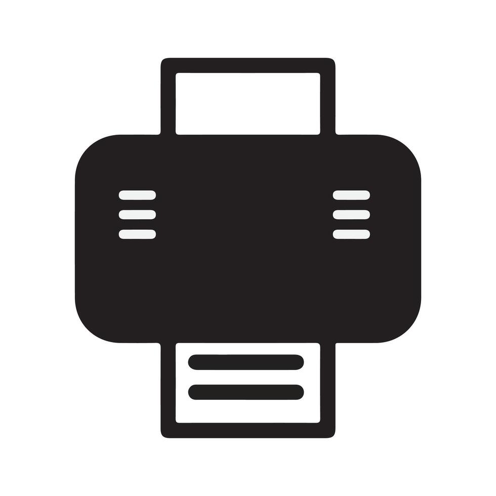 Printer Icon with Editable Stroke and Pixel Perfect vector