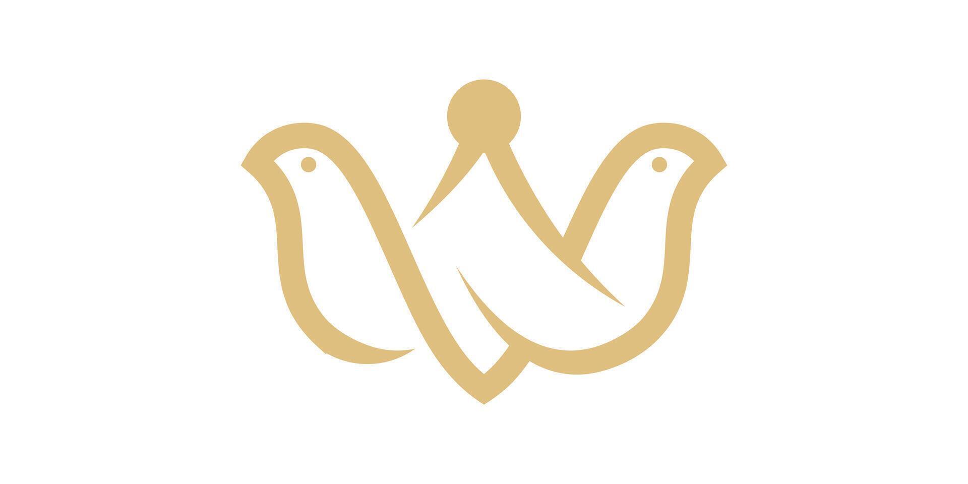 logo design combination of crown with bird, logo design template, icon, symbol, , creative, idea. vector