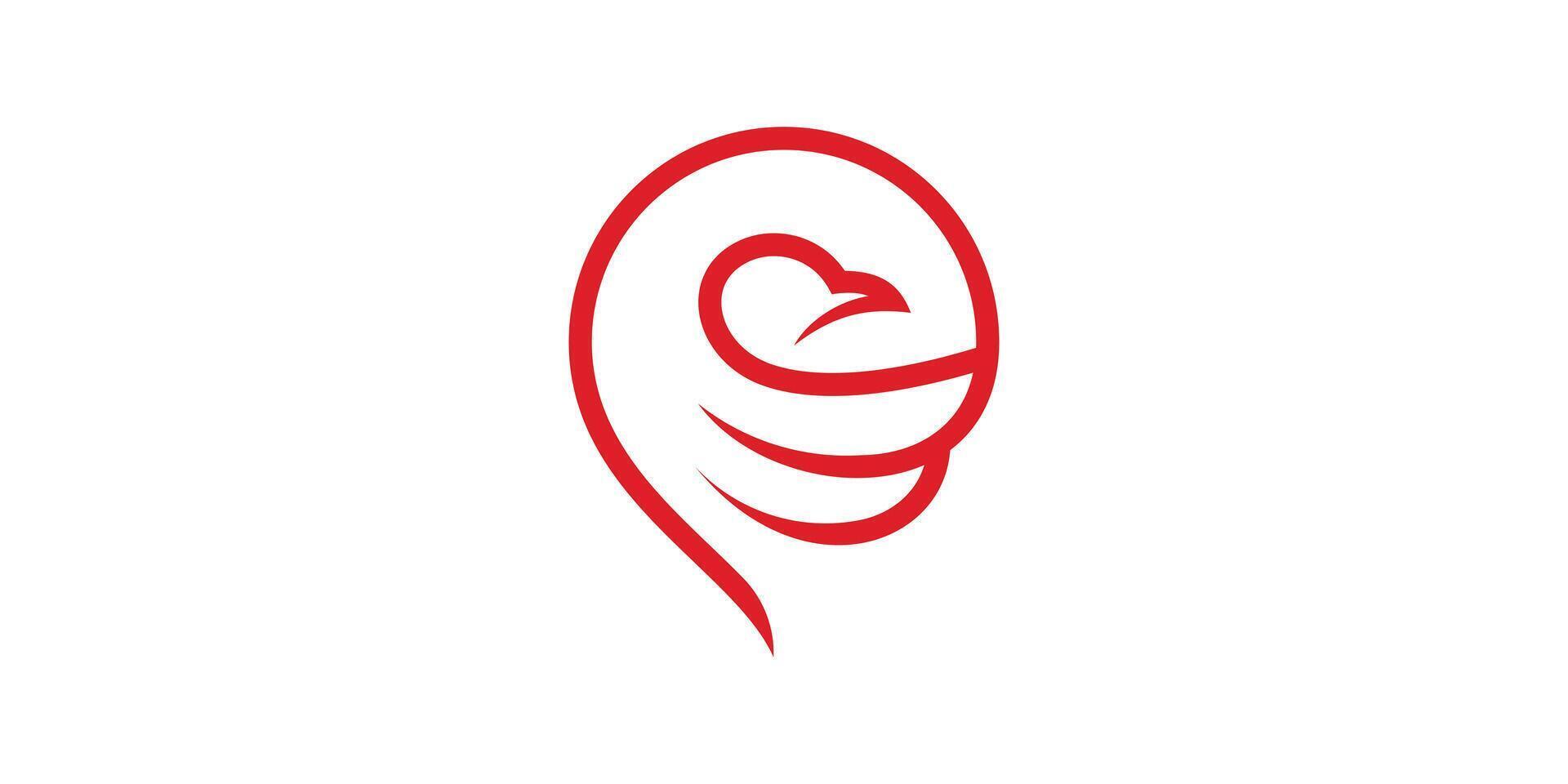 logo design combination of pin and eagle, marker, location, bird, map, logo design template, icon, symbol, , creative, idea. vector