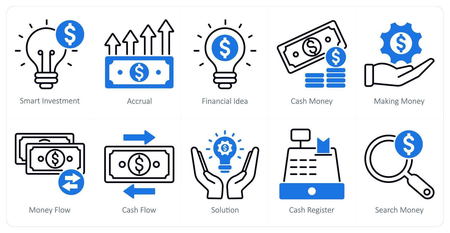 A set of 10 banking icons as smart investment, accural, financial idea vector