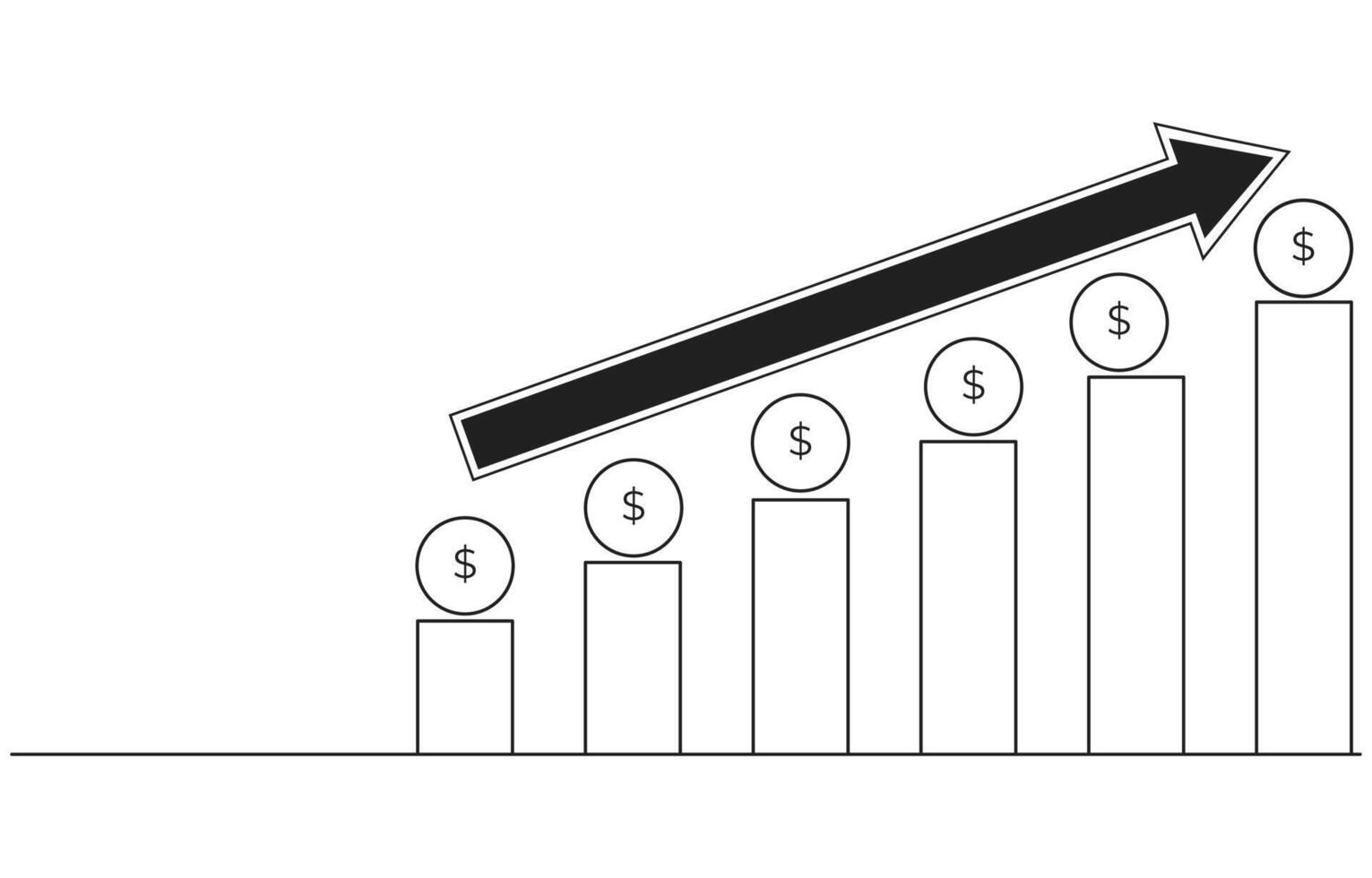 Graphs and charts Illustration, Business man drawing graph, Business Growth Icon vector
