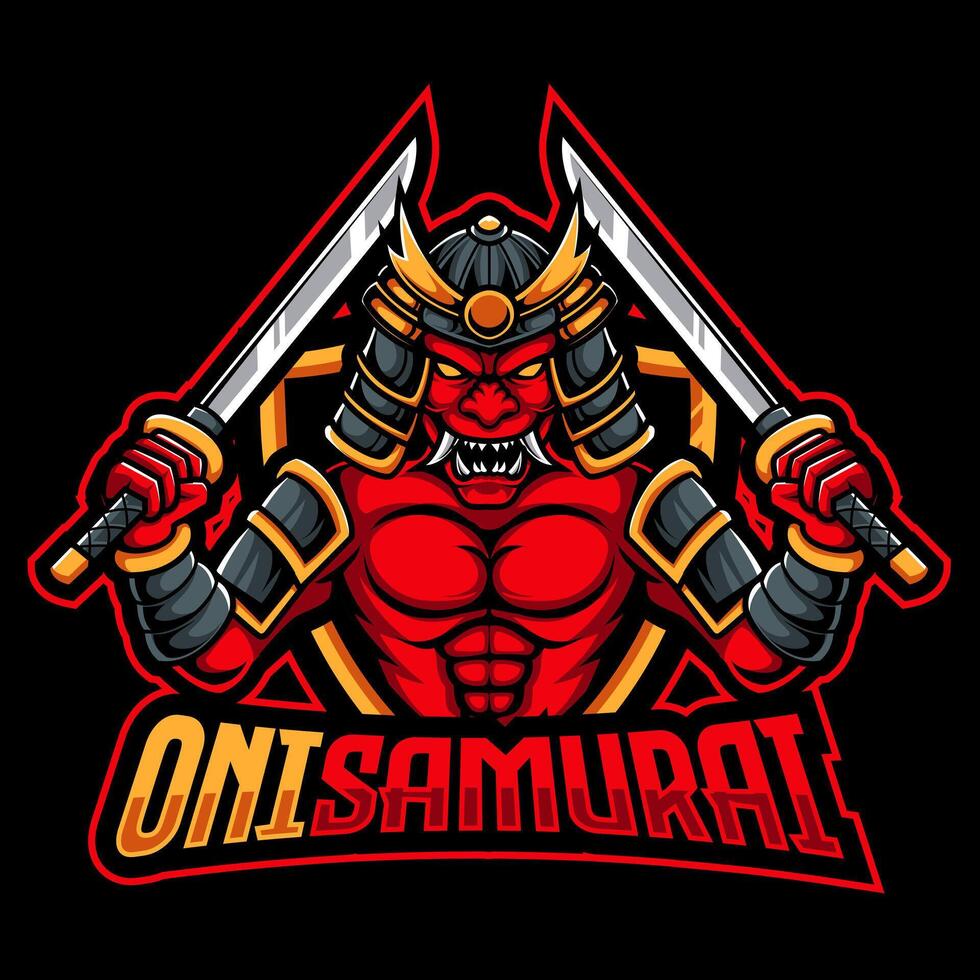 Samurai warrior esport mascot logo design vector