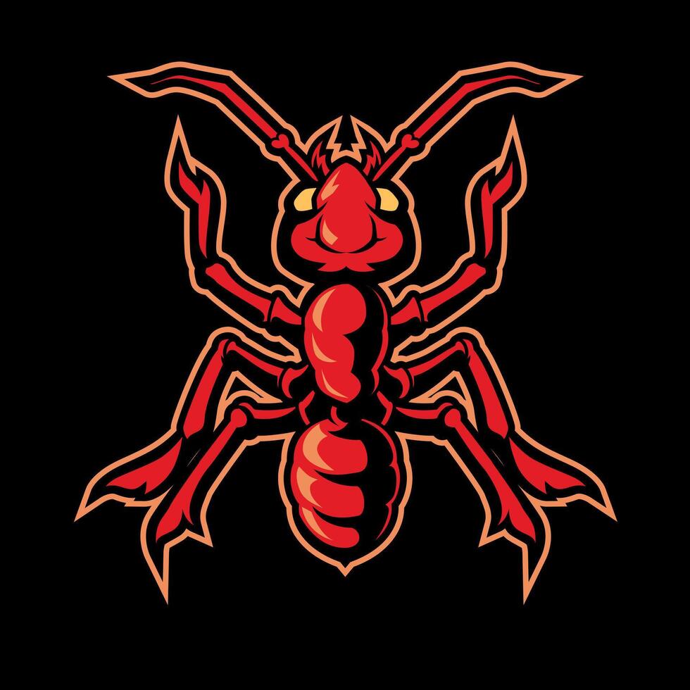 red Ant mascot logo illustration vector