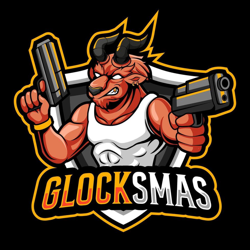 sheep mascot art illustration evil ram design vector