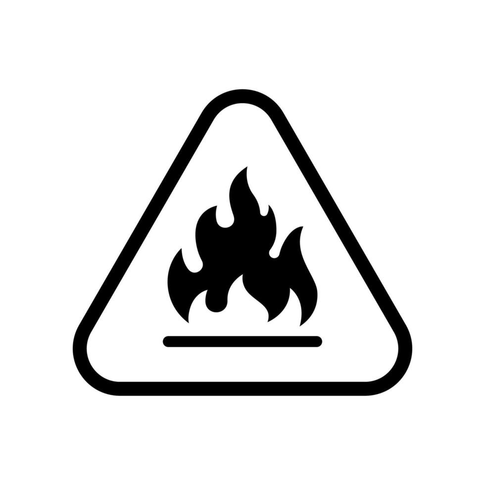 Flammable sign icon isolated on white background. vector