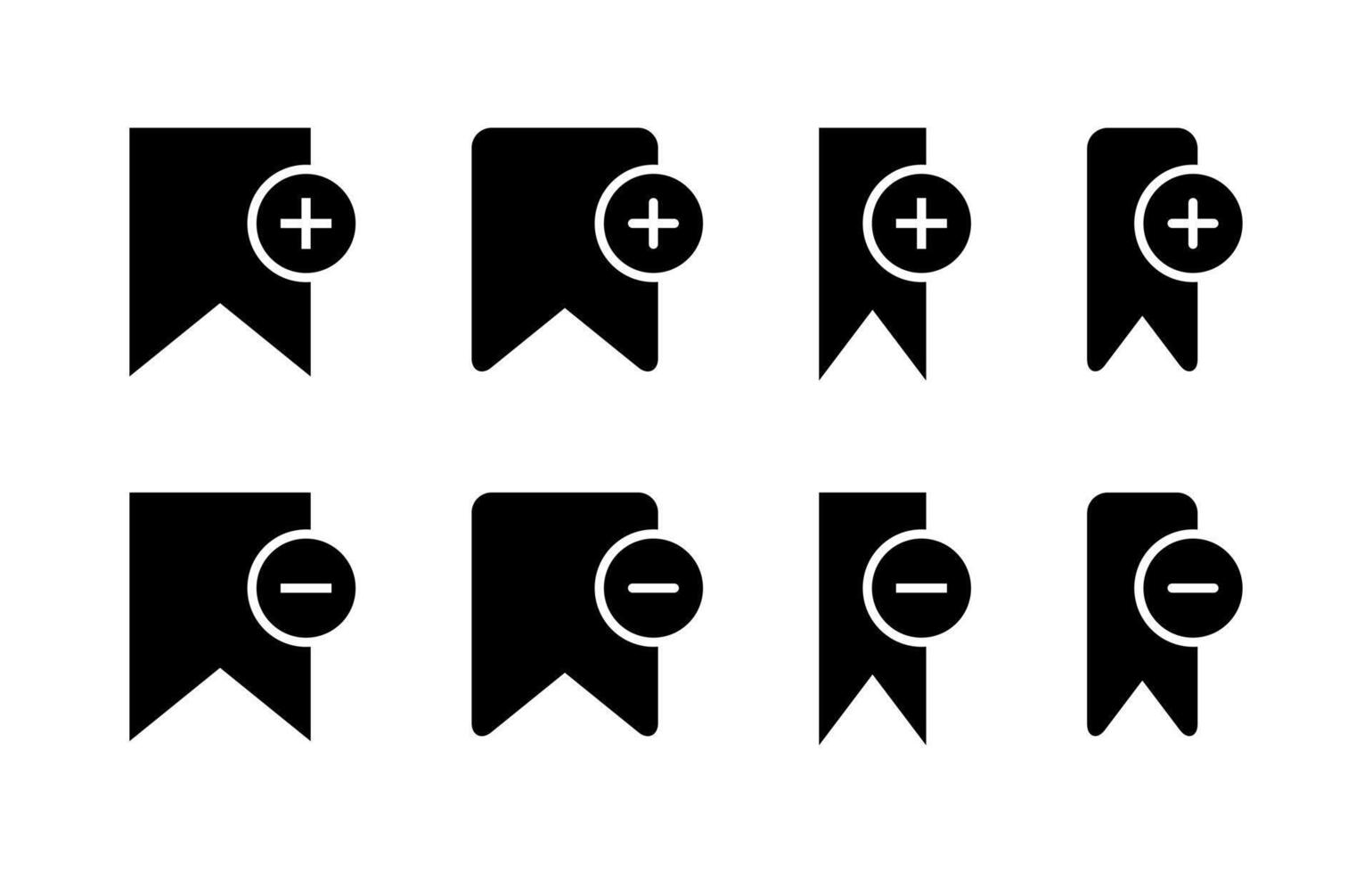 Add and remove bookmark icon set collection vector