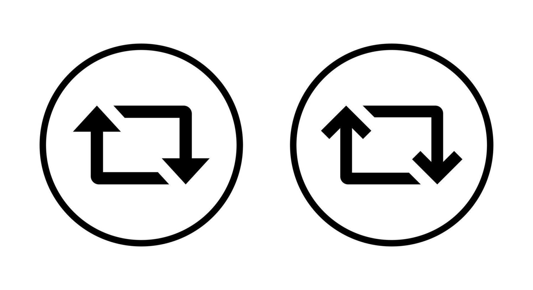 Repeat icon on circle line. Repost button vector