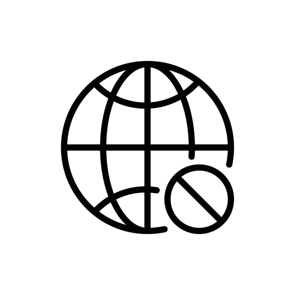 No internet connection, globe icon. Offline, wifi off concept vector