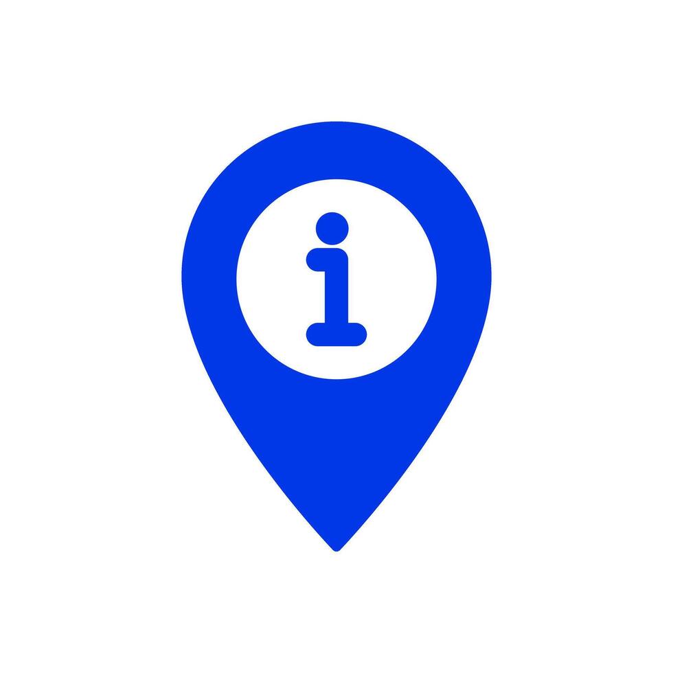 info sign on a location pin icon vector