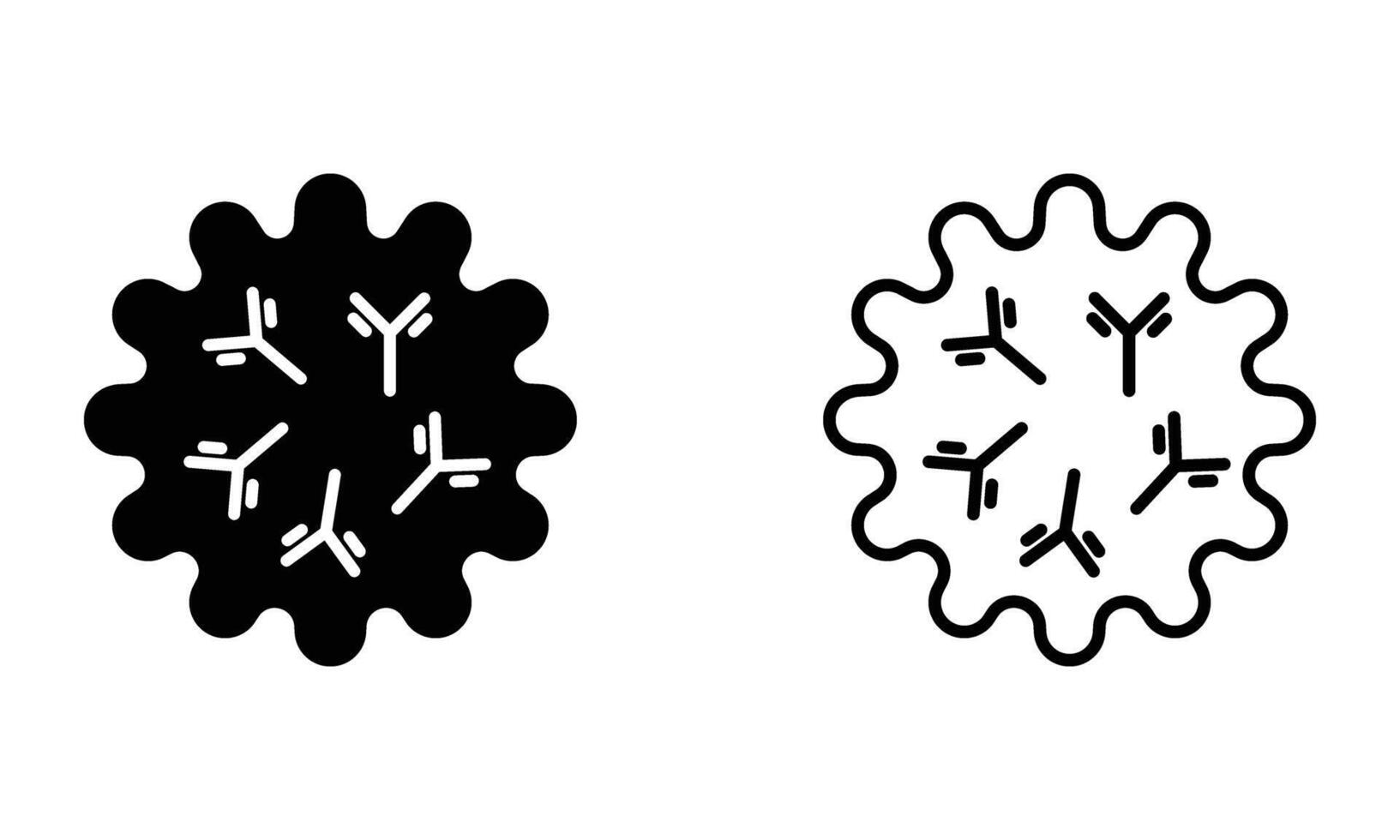 antibody in cell, illustration of immune system icon vector