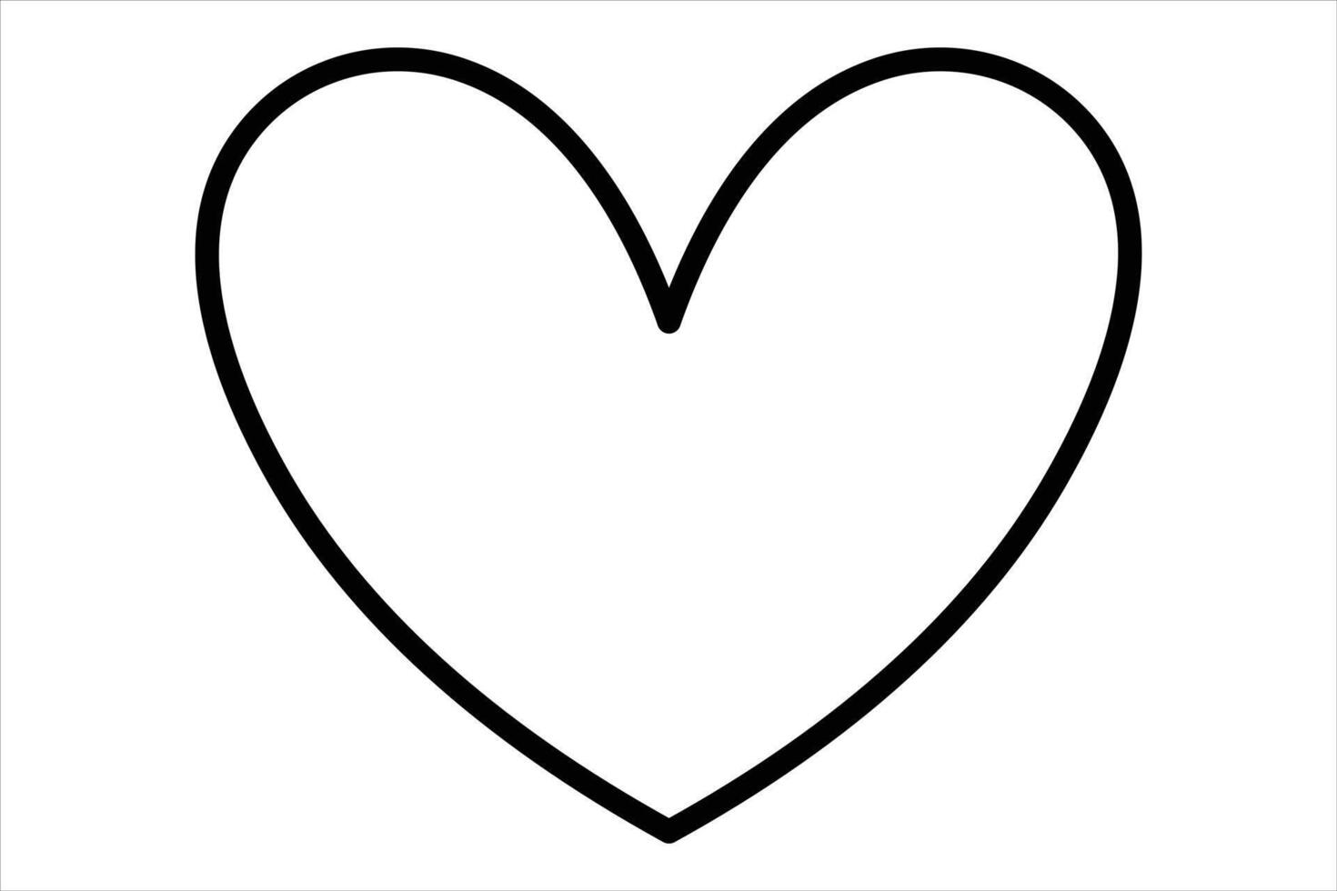 Heart continuous one line art drawing color shape Love sign outline art illustration vector