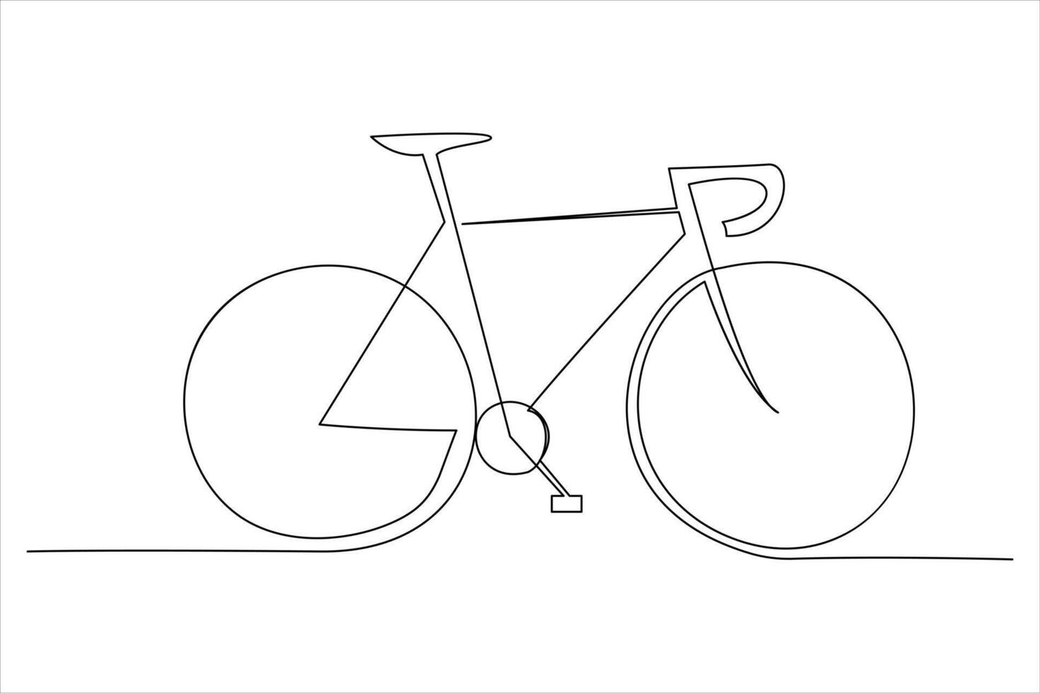 Continuous one line bicycle outline line art illustration vector