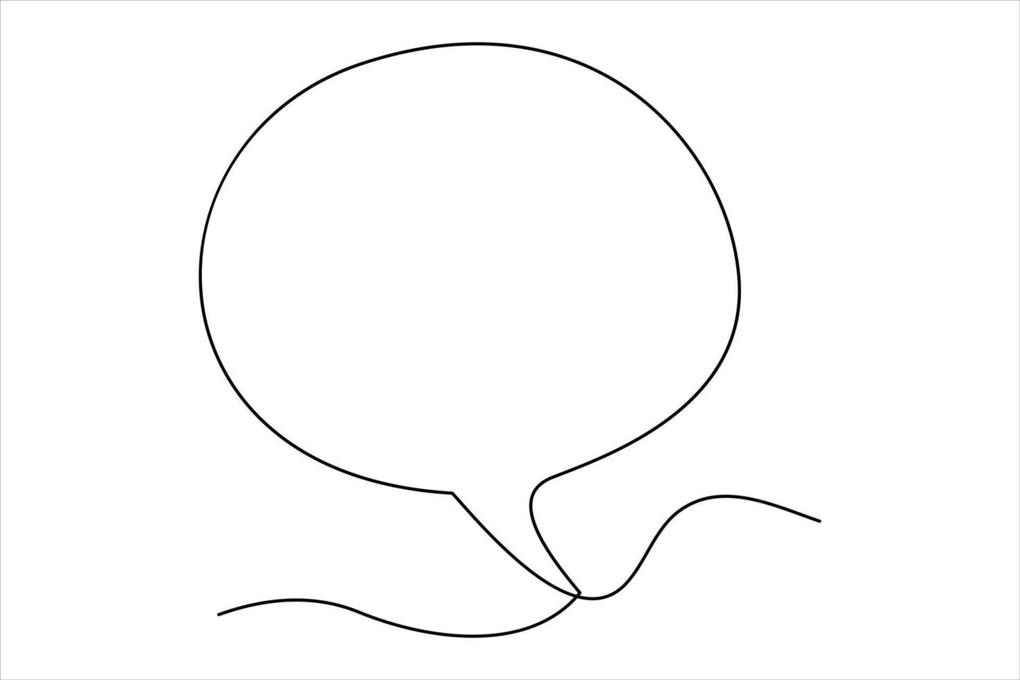 Continuous one line drawing of speech bubble. Doodle line illustration vector