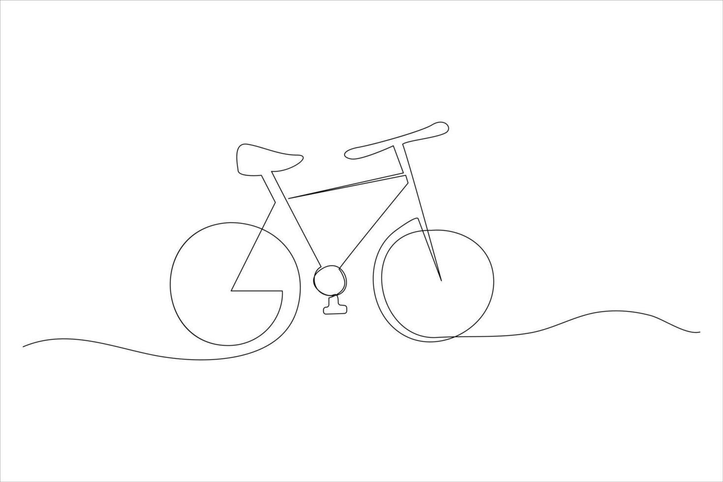 Continuous one line bicycle outline line art illustration vector