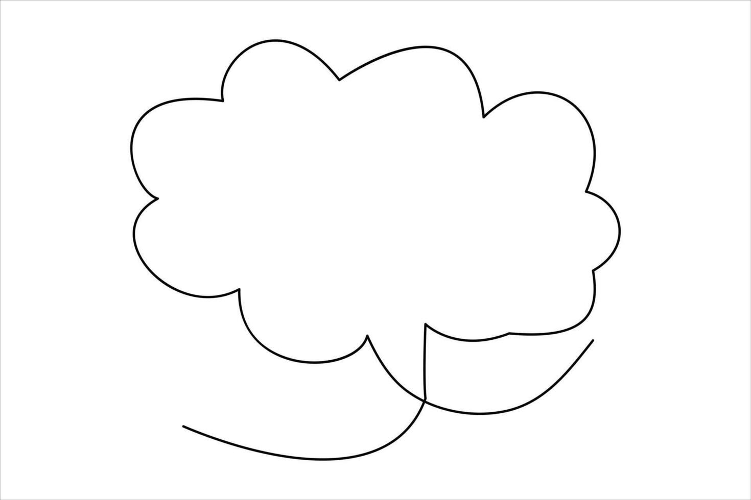 Continuous one line drawing of speech bubble. Doodle art illustration vector