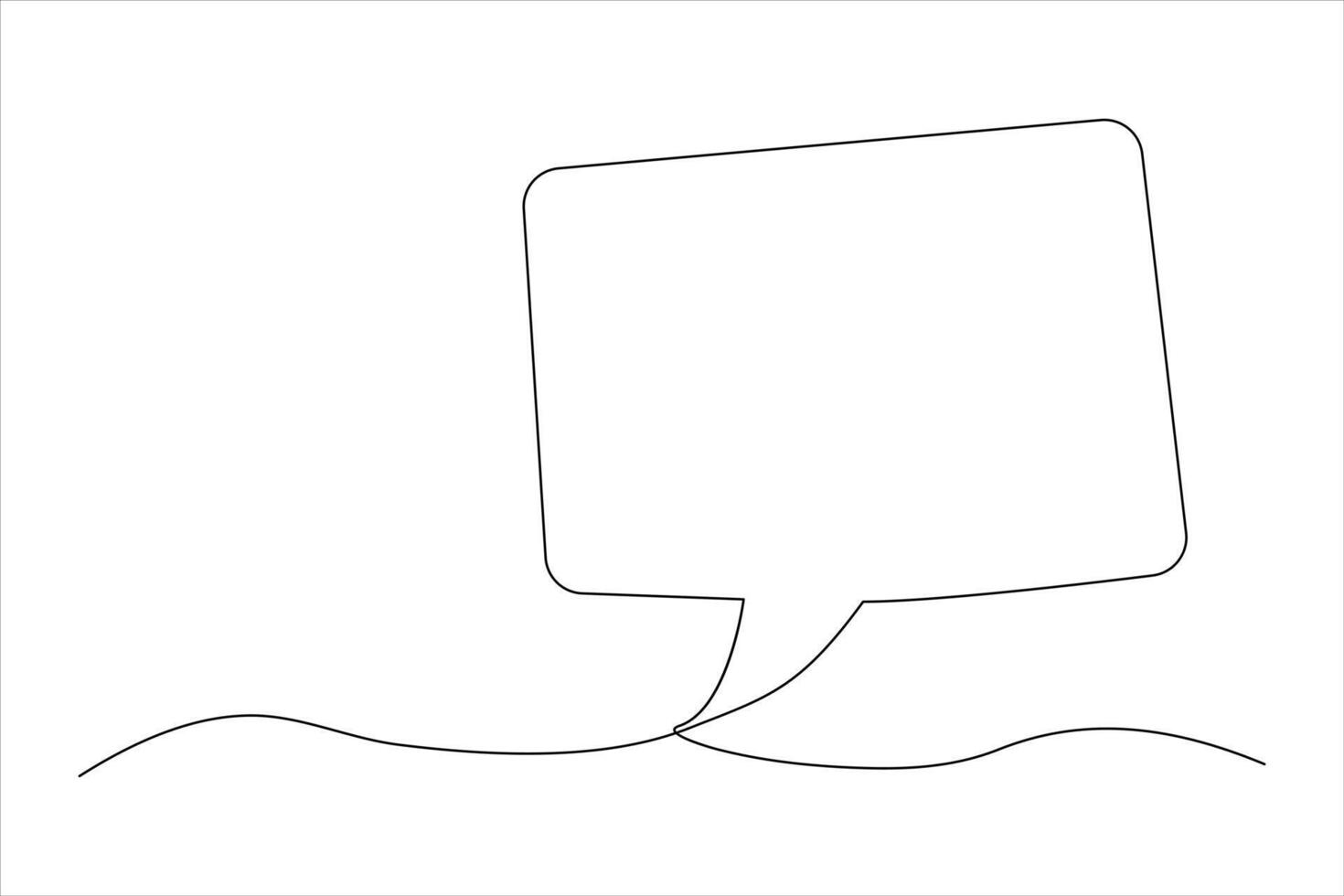 Continuous one line drawing of speech bubble. Doodle art illustration vector