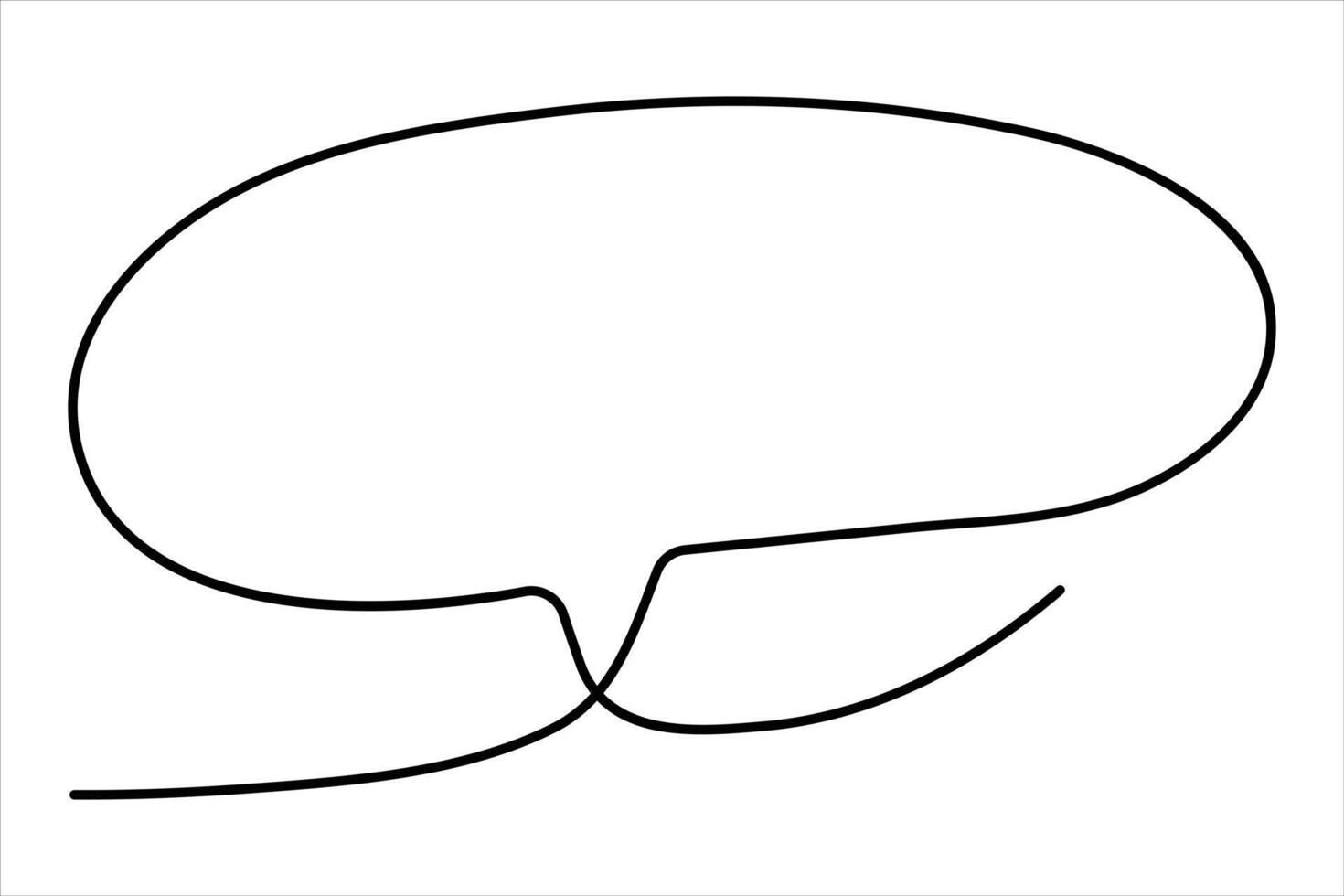 Continuous one line drawing of speech bubble. Doodle art illustration vector