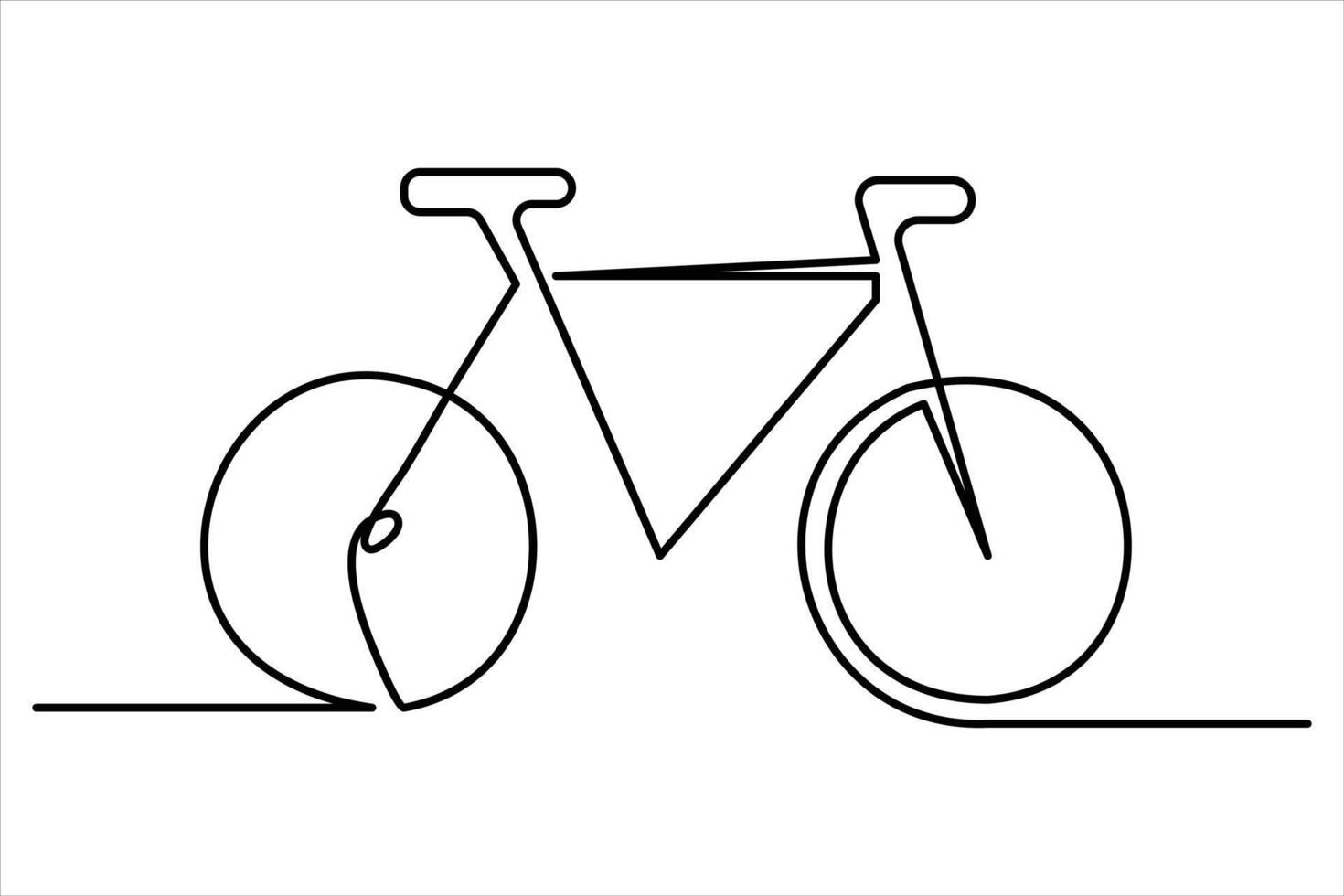Continuous one line bicycle outline line art illustration vector