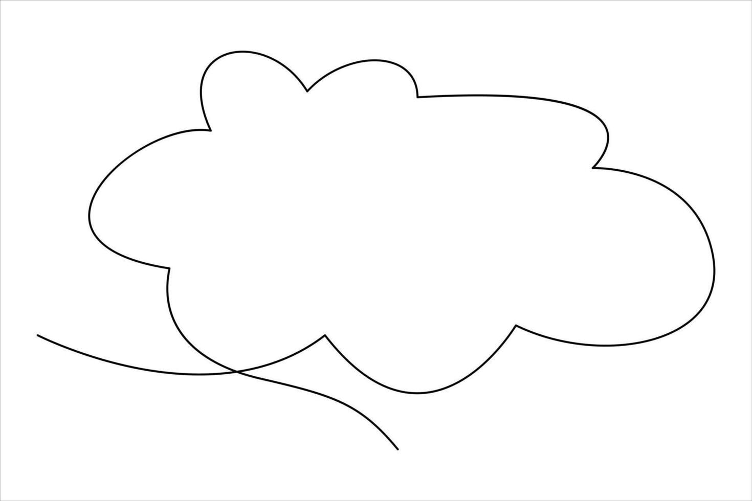 Continuous one line drawing of speech bubble. Doodle art illustration vector