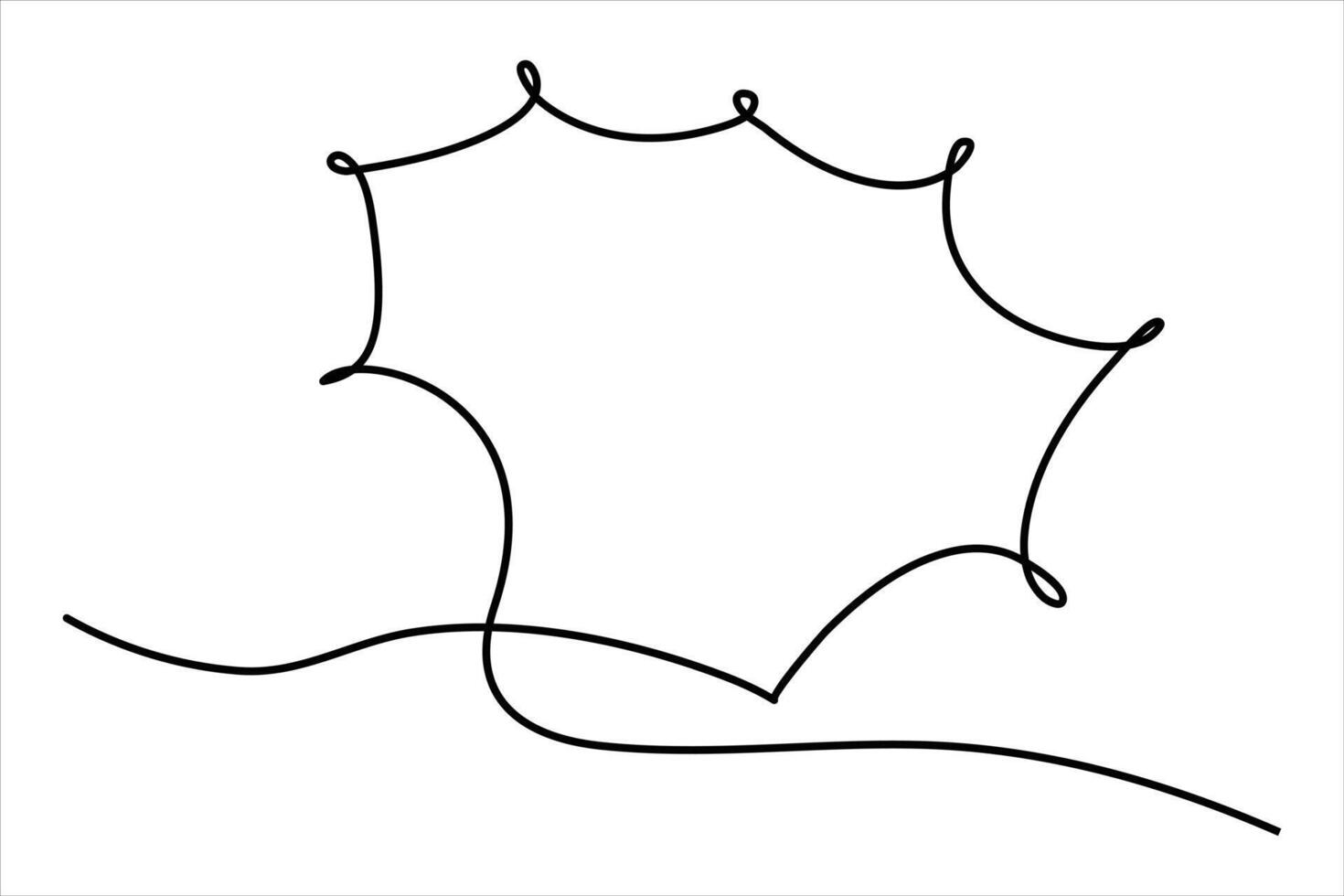 Continuous one line drawing of speech bubble. Doodle line illustration vector