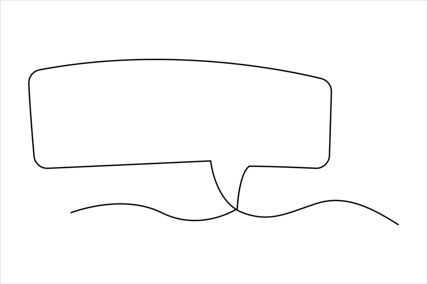 Continuous one line drawing of speech bubble. Doodle art illustration vector