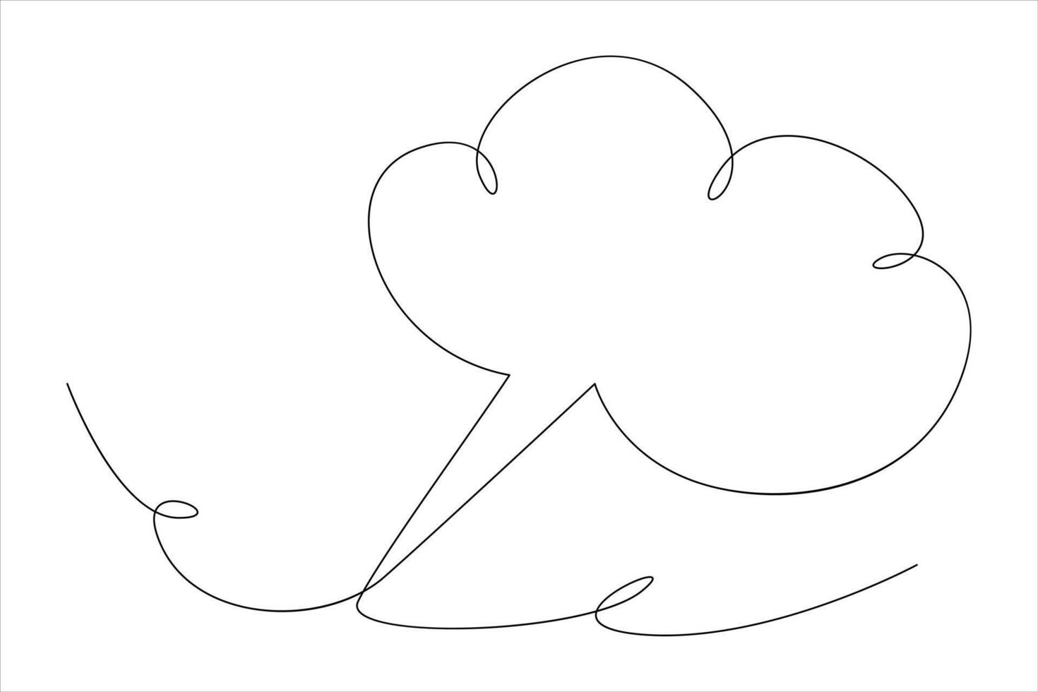 Continuous one line drawing of speech bubble. Doodle line illustration vector