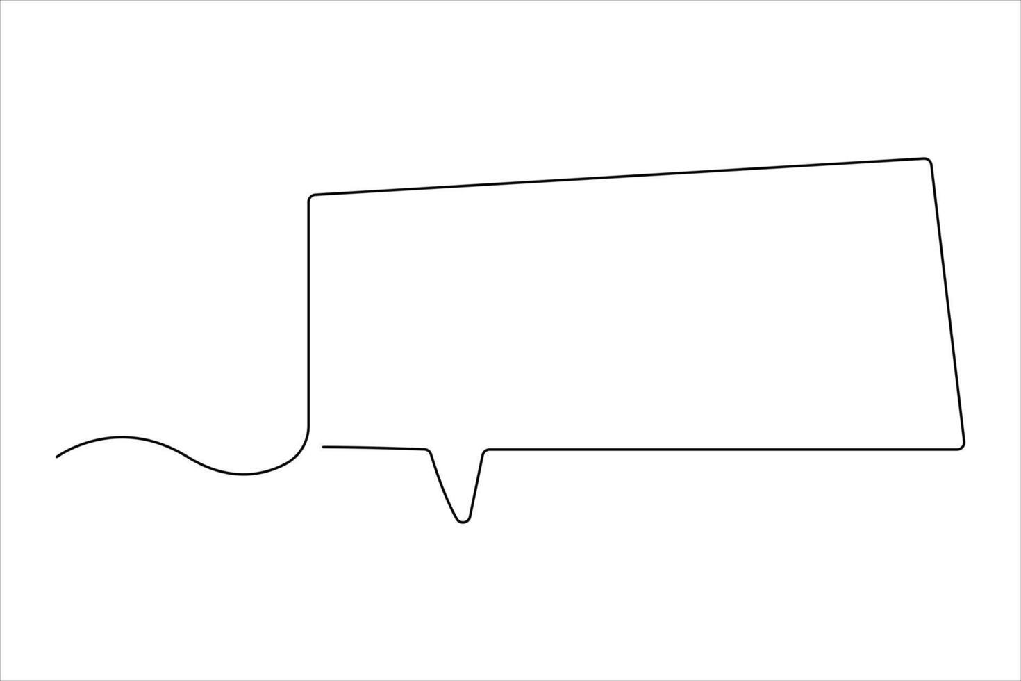 Continuous one line drawing of speech bubble. Doodle art illustration vector