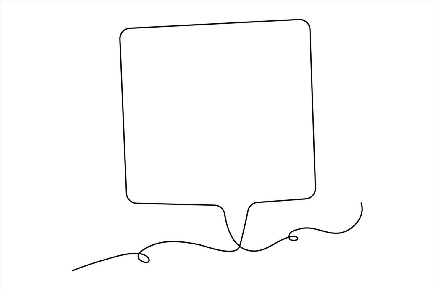 Continuous one line drawing of speech bubble. Doodle art illustration vector