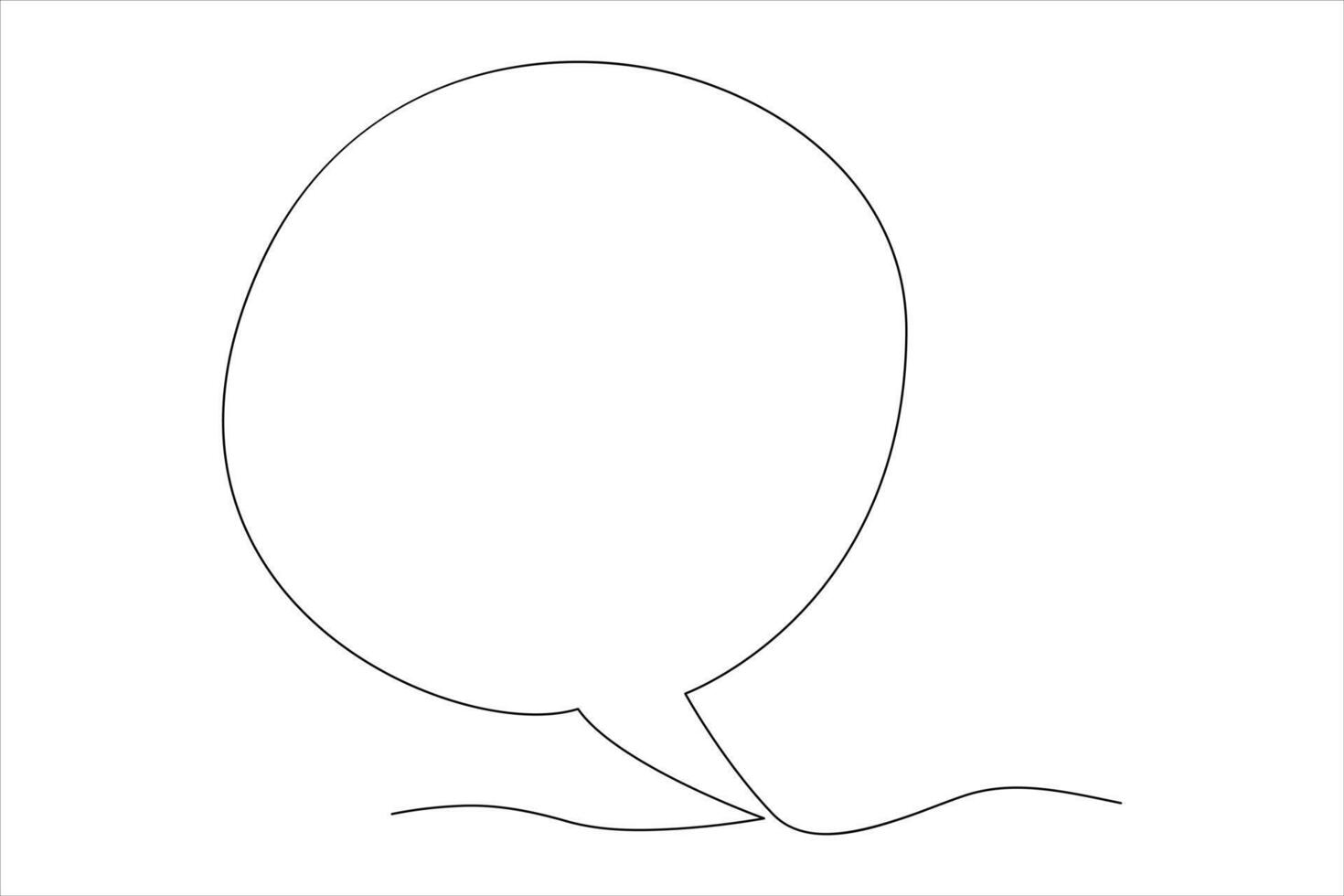 Continuous one line drawing of speech bubble. Doodle line illustration vector