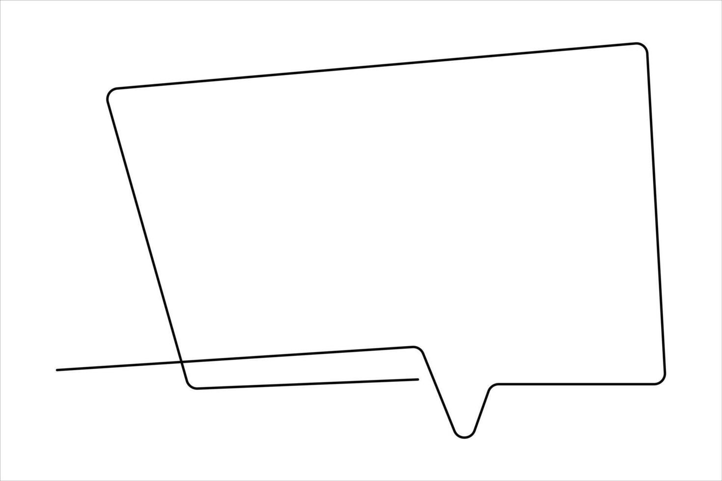 Continuous one line drawing of speech bubble. Doodle art illustration vector