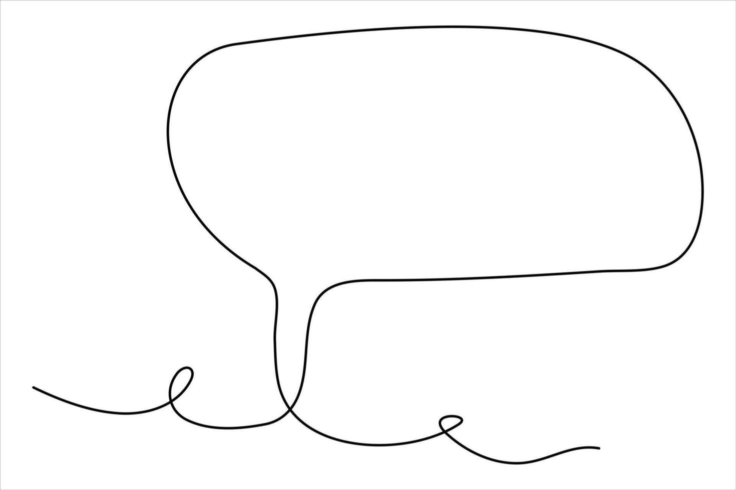 Continuous one line drawing of speech bubble. Doodle art illustration vector