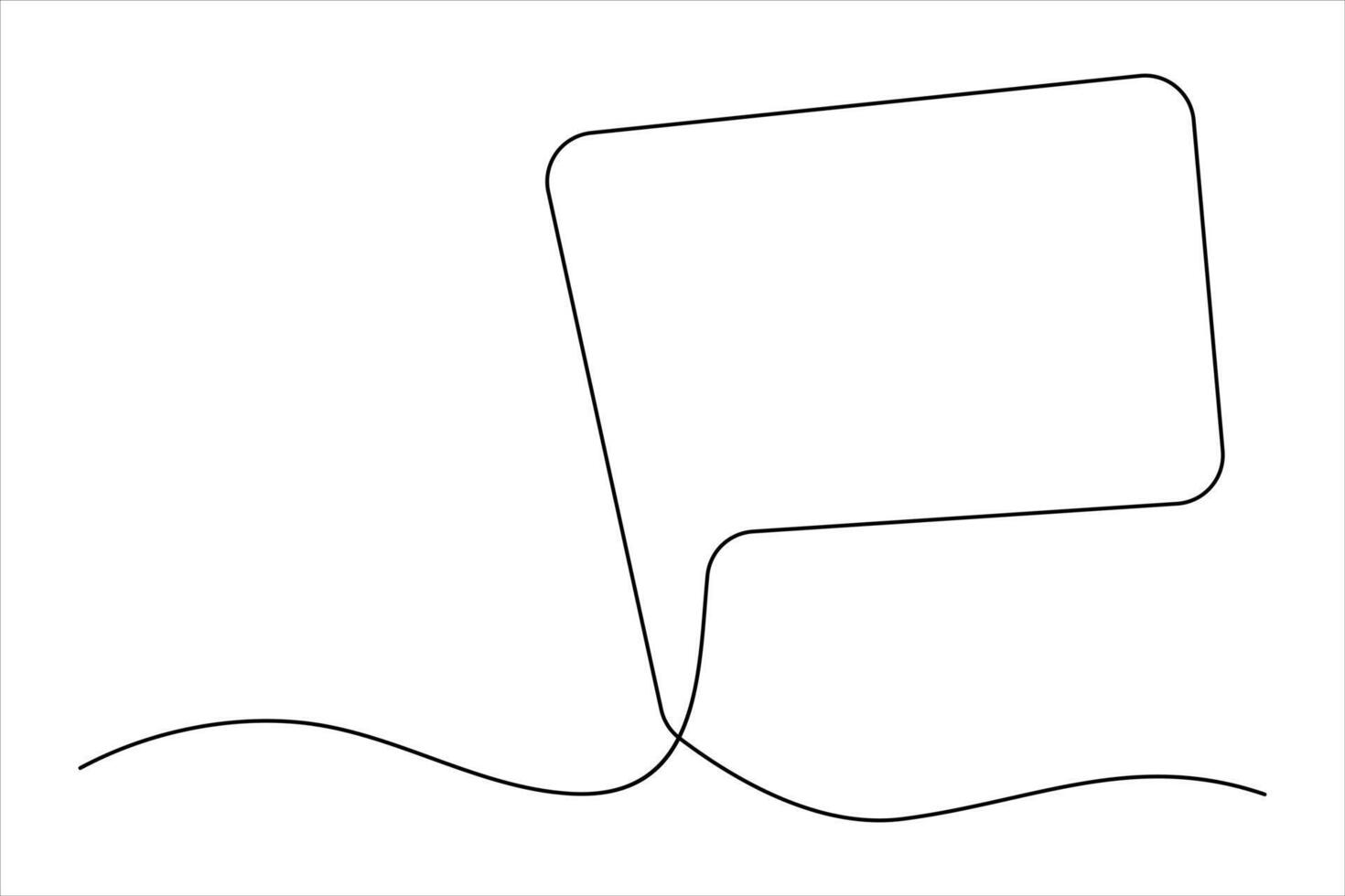 Continuous one line drawing of speech bubble. Doodle art illustration vector