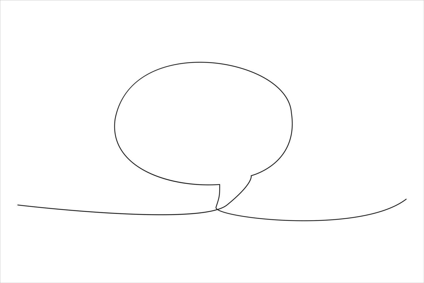 Continuous one line drawing of speech bubble. Doodle art illustration vector
