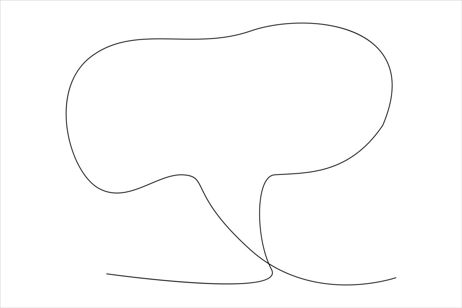 Continuous one line drawing of speech bubble. Doodle art illustration vector