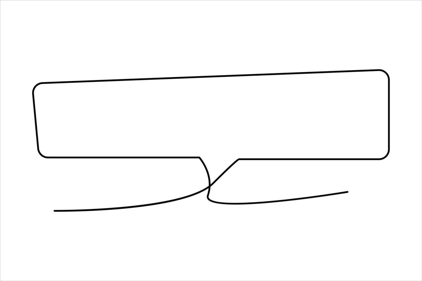 Continuous one line drawing of speech bubble. Doodle line illustration vector