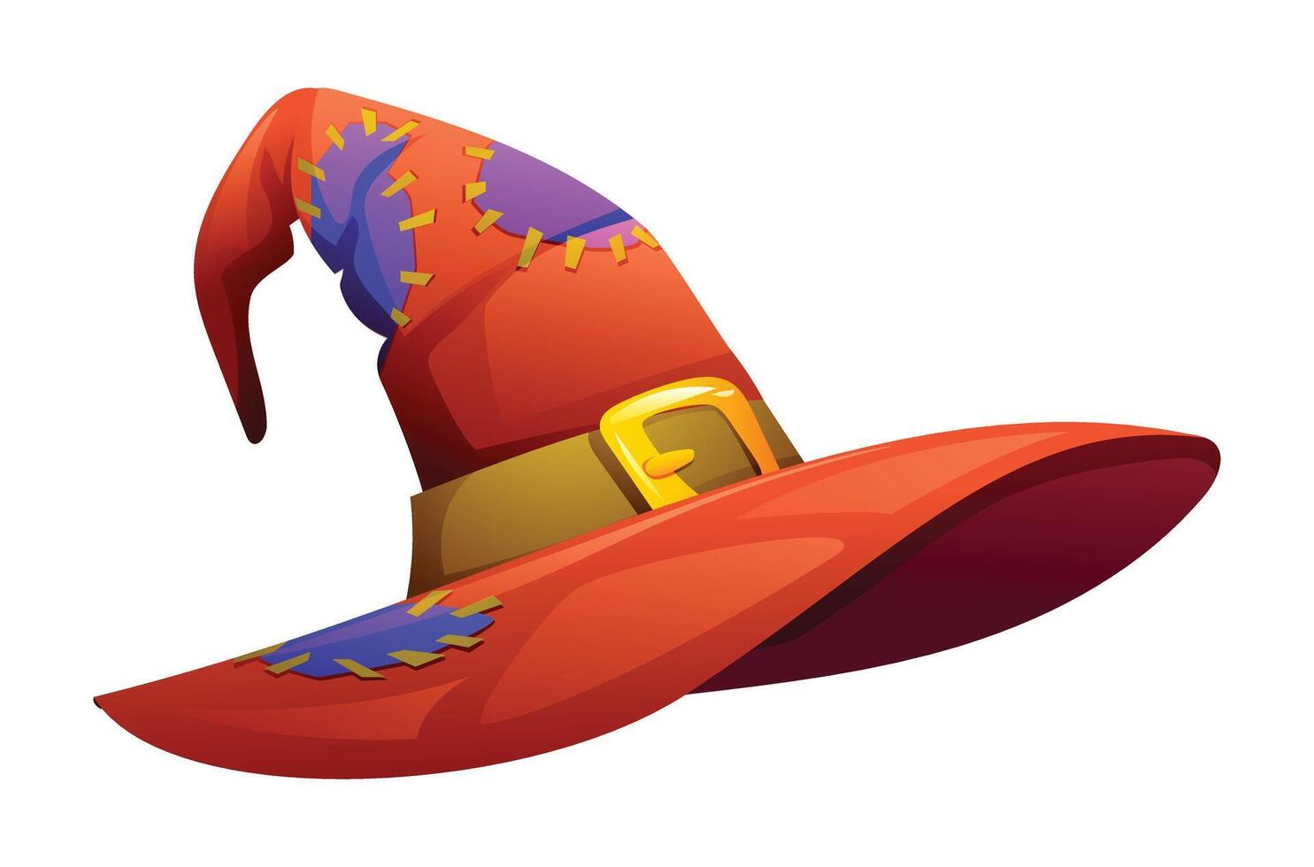 Old witch hat cartoon illustration isolated on white background vector