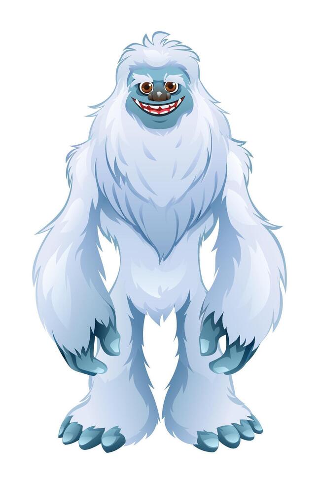 Yeti cartoon character. Monster illustration isolated on white background vector