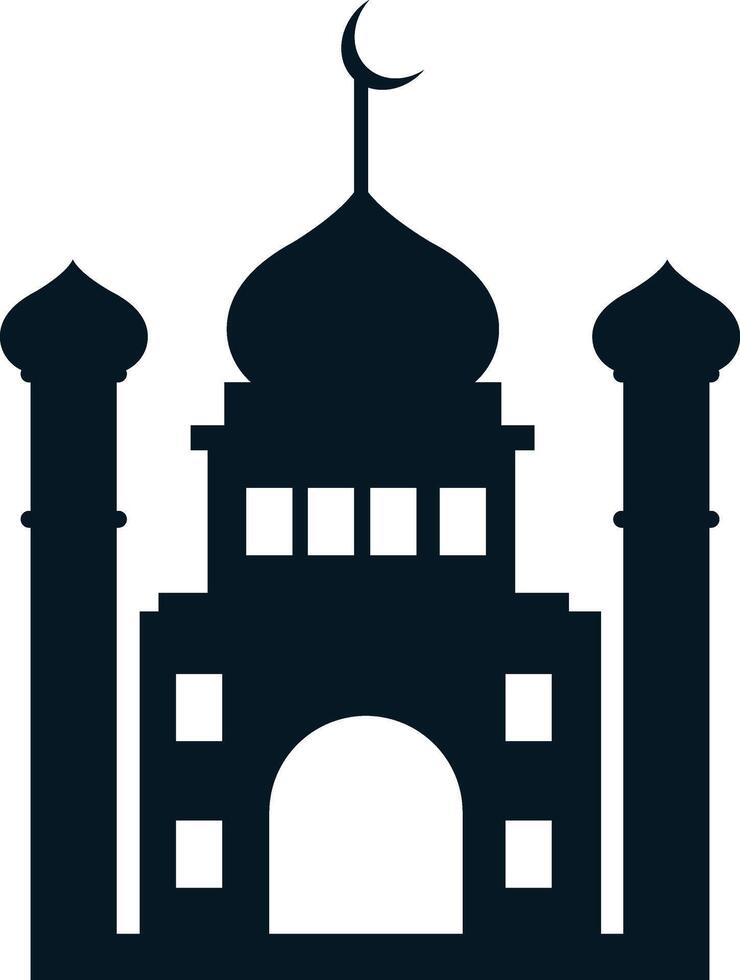 Muslim Mosque Silhouette Isolated on White Background. Illustration Design. vector