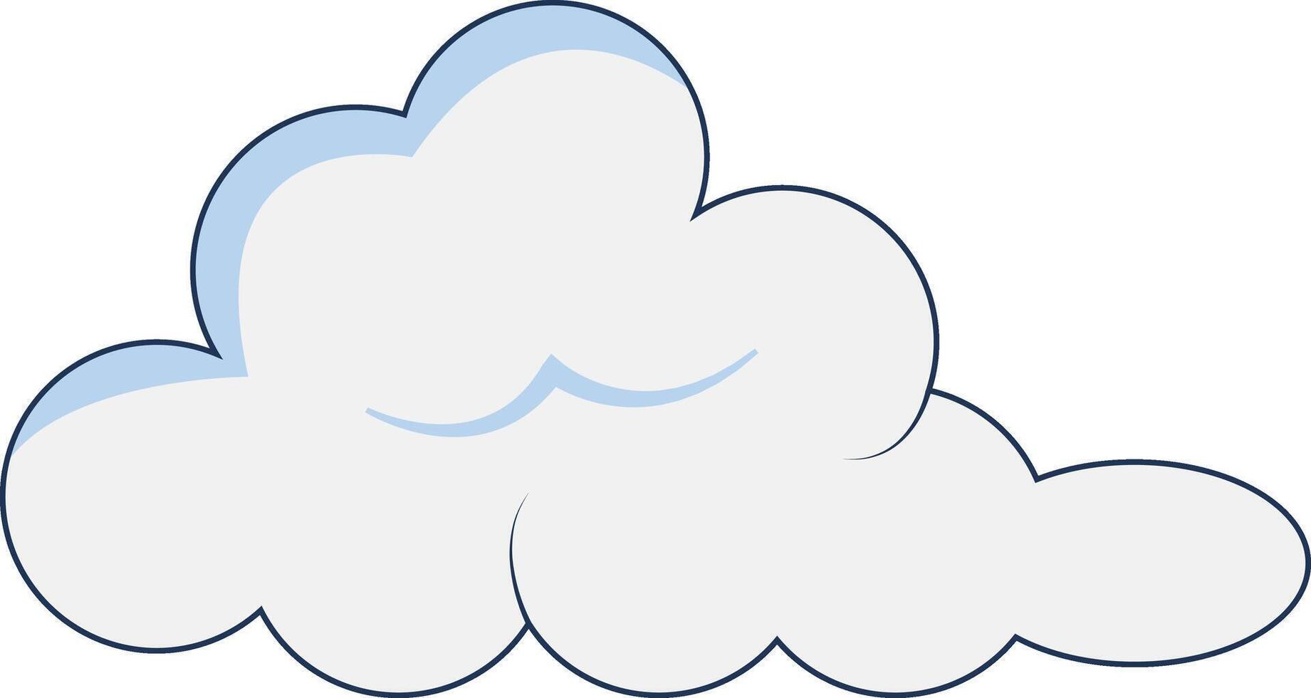 Clouds Element Isolated on White Background. Simple Cute Cartoon Design, Flat Style Illustration. vector