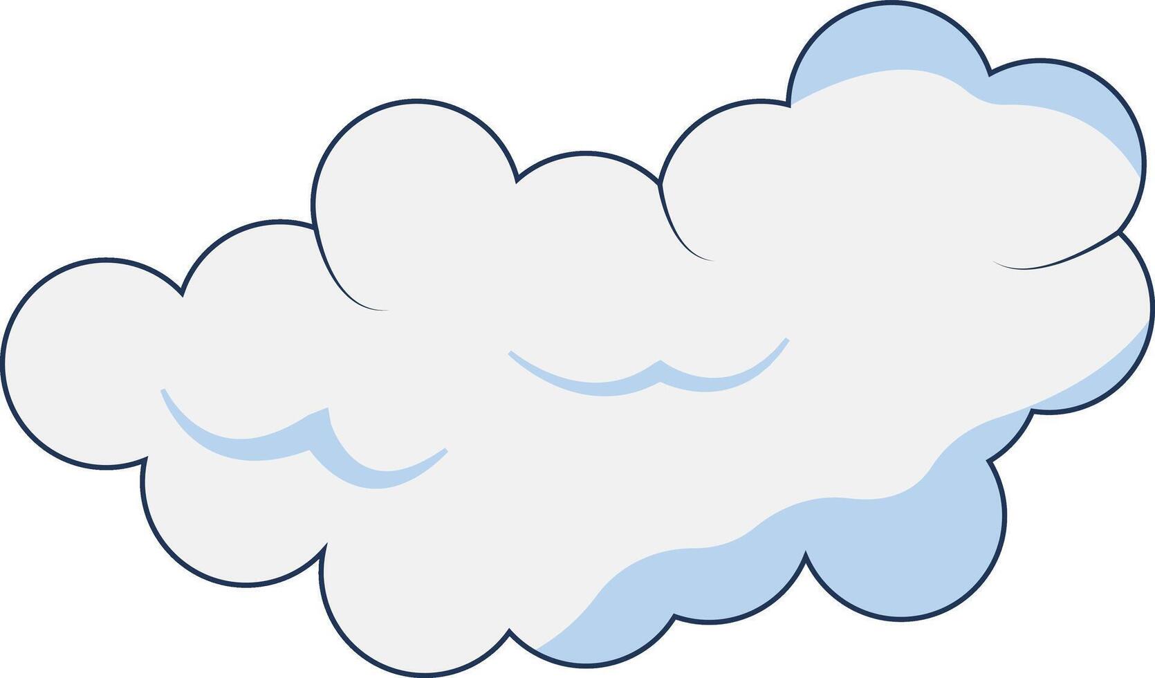 Clouds Element Isolated on White Background. Simple Cute Cartoon Design, Flat Style Illustration. vector