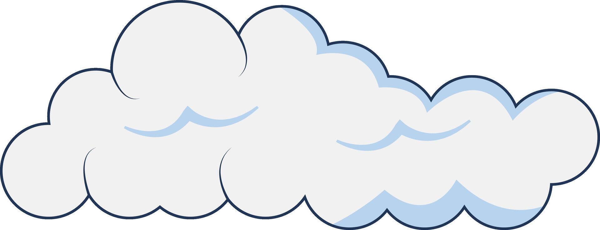 Clouds Element Isolated on White Background. Simple Cute Cartoon Design, Flat Style Illustration. vector