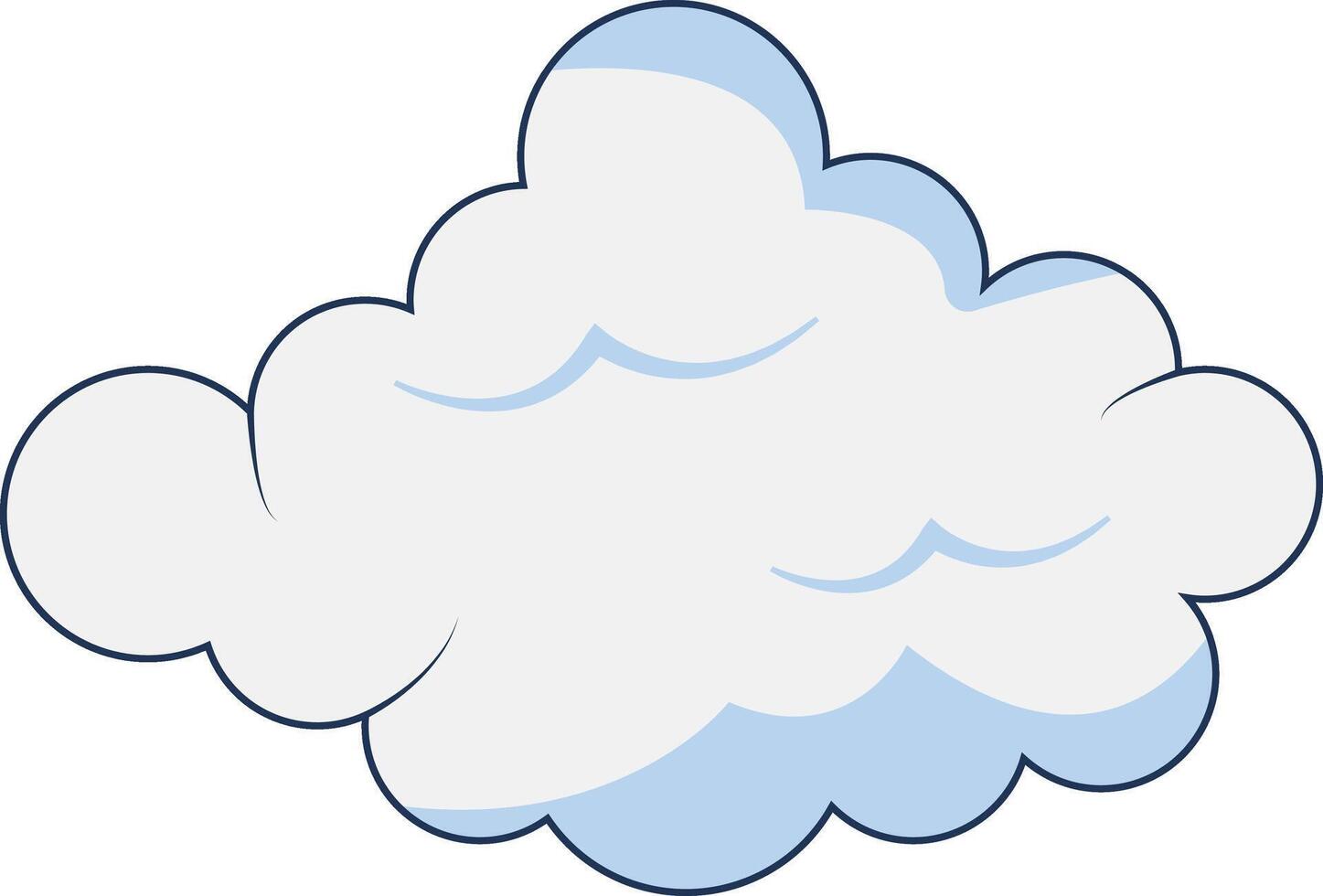 Clouds Element Isolated on White Background. Simple Cute Cartoon Design, Flat Style Illustration. vector